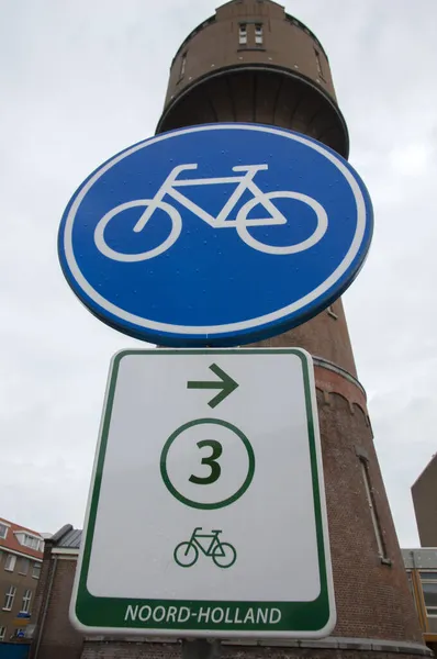 Close Street Sign Cycle Route Den Helder Netherlands 2019 — Stock fotografie