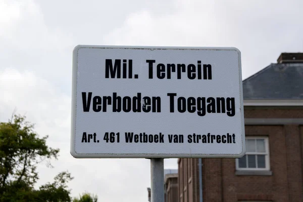 General Sign Military Property Den Helder Niederlande 2019 — Stockfoto