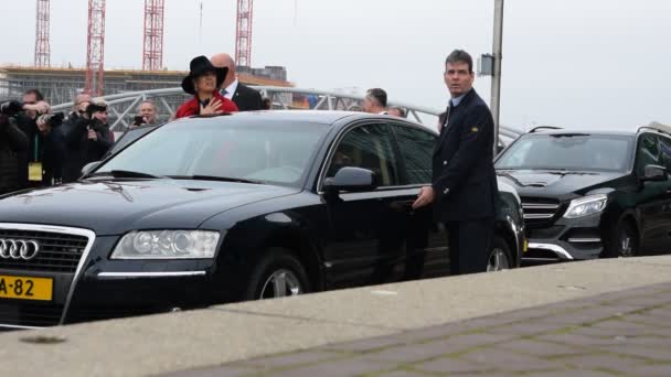 Koningin Maxima Verlaat Het Nemo Science Museum Nederland 2019 — Stockvideo