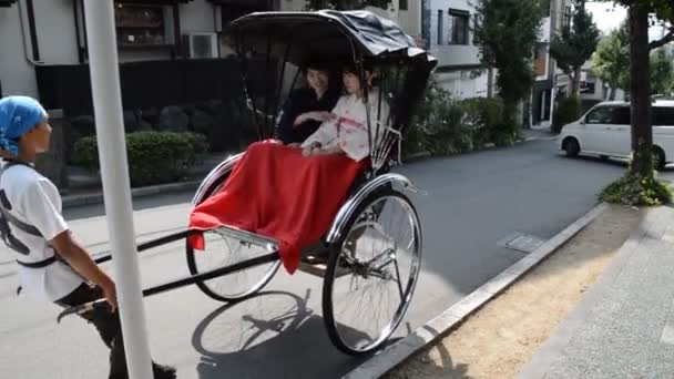 Rickshaw Kyoto Japan 2015 — 图库视频影像