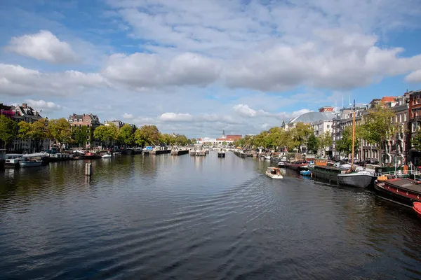 Magerebrug Köprüsü Amstel Nehri Amsterdam Daki Amstelsluizen Sluices Hollanda 2020 — Stok fotoğraf