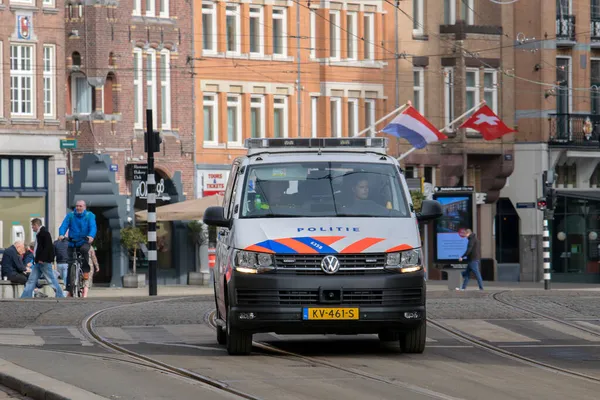 Voiture Police Amsterdam Pays Bas 2021 — Photo