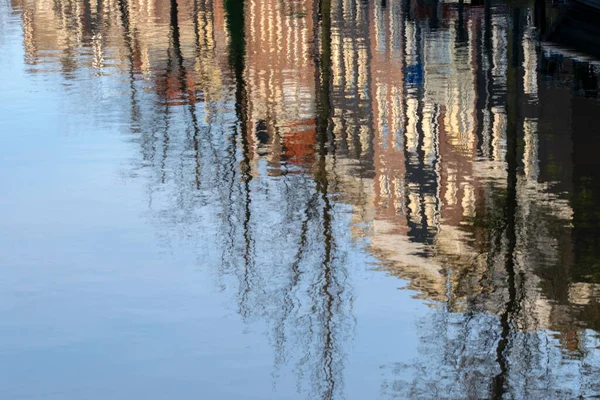 Reflexões Água Reguliersgracht Amsterdã Holanda — Fotografia de Stock