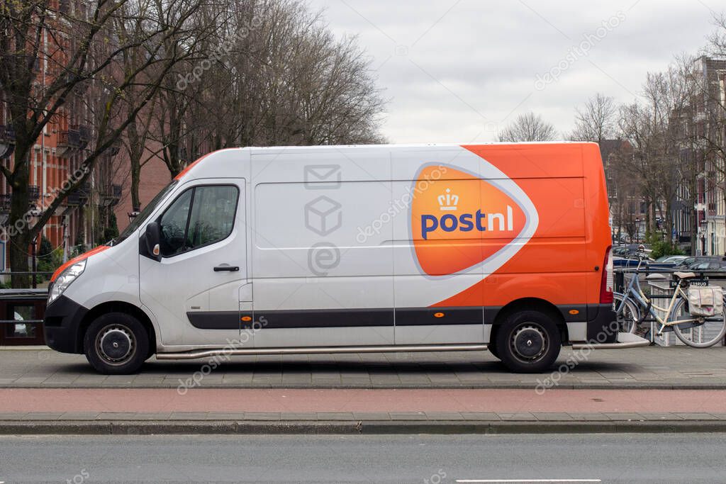 Post.nl Van At Amsterdam The Netherlands 18-3-2020