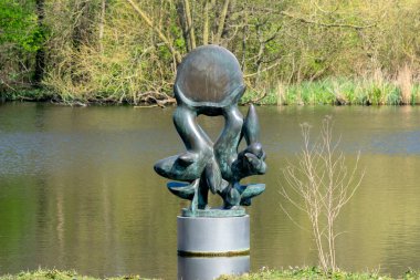 Amsterdam 'daki Pasifik Heykeli Hollanda 6-4-2020