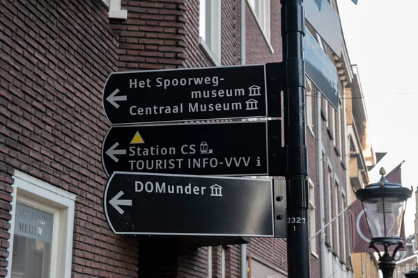 Street Sign Utrecht Nizozemsko 2019 — Stock fotografie