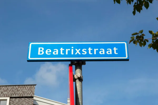 Street Sign Beatrixstraat Den Helder Hollandia 2019 — Stock Fotó