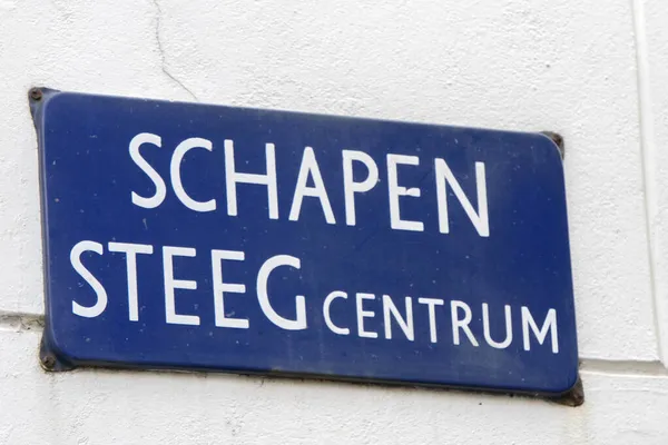 Street Sign Schapensteeg Amsterdam 네덜란드 2021 — 스톡 사진