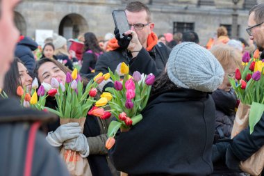 Amsterdam 'da Lale Günü' nde Selfie Çekilen Hollanda 18-1-2020