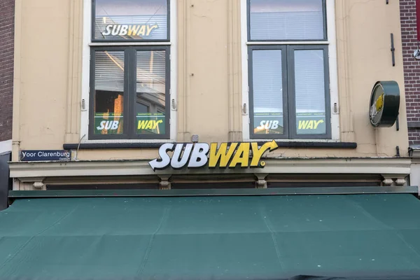 Subway Logo Restaurant Utrecht Países Baixos 2019 — Fotografia de Stock