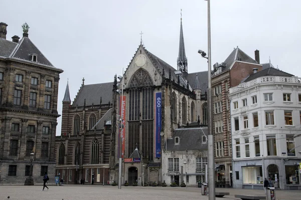 Palais Sur Barrage Nouvelle Église Amsterdam Pays Bas 2020 — Photo