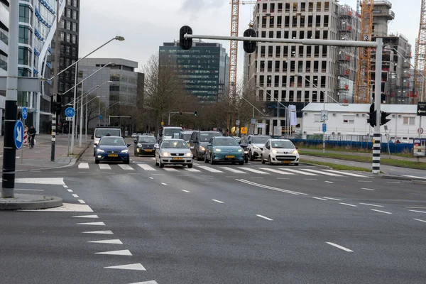 Tráfego Rua Beethovenstraat Amsterdã Holanda 2019 — Fotografia de Stock