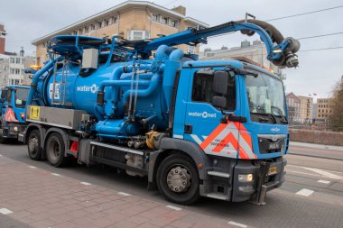 Waternet Şirketi Kamyonu Amsterdam 'da Hollanda 4-2-2021