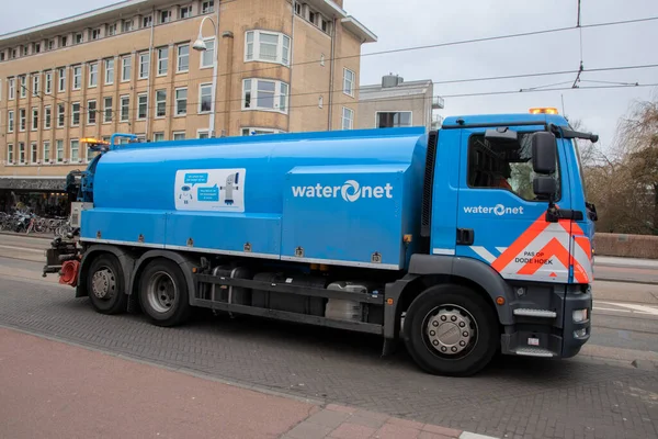 Waternet Company Truck Amsterdam Los Países Bajos 2021 — Foto de Stock