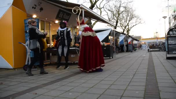 Hollanda 2019 Buitenvelope Amsterdam Sinterklaas Fotoğraflarını Çekiyor — Stok video