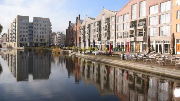 Terasse Oranje Vrijstaatkade Amsterdam Niederlande 2019 — Stockvideo