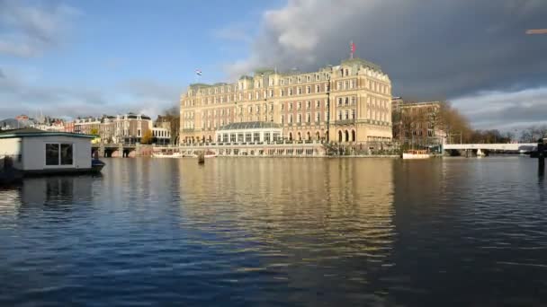 Timelapse Amstel Hotel Amsterdam Nederländerna 2019 — Stockvideo