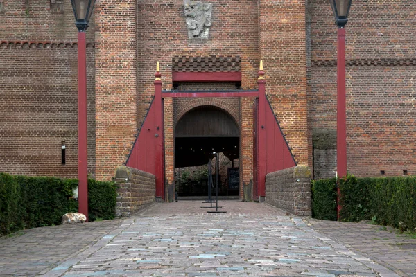 Puerta Abierta Castillo Muiderslot Muiden Países Bajos 2021 — Foto de Stock