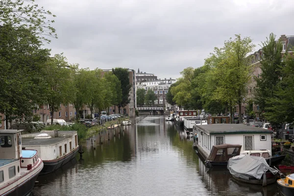 Pohled Mostu Staatsliedenbrug Amsterdamu Nizozemsko 2021 — Stock fotografie