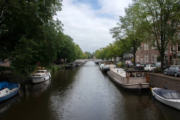 Pohled Mostu Staatsliedenbrug Amsterdamu Nizozemsko 2021 — Stock fotografie