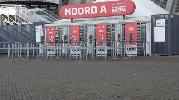 Wachten Poorten Johan Cruijff Arena Openen Amsterdam 2020 — Stockvideo