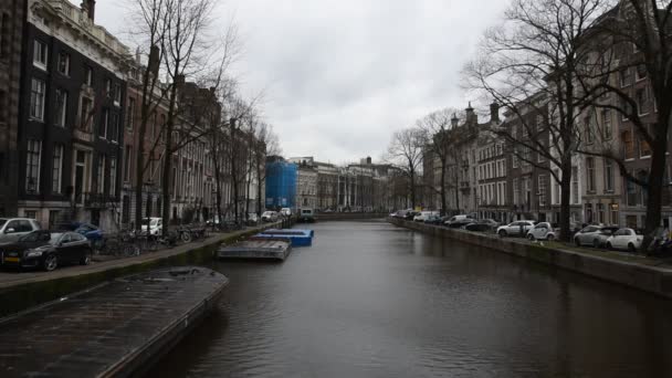 Vedi Canale Herengracht Dal Ponte Isa Van Eeghenbrug Amsterdam Paesi — Video Stock