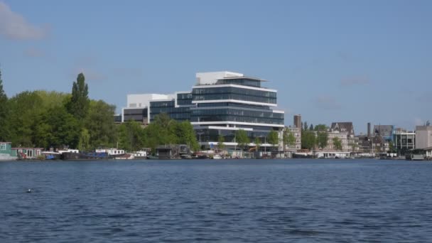 Vista Sobre Edifício Amsteldok Parque Somerlust Amsterdã Holanda Maio 2020 — Vídeo de Stock