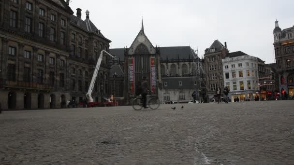 Vista Plaza Dam Amsterdam Holanda 2020 — Vídeo de stock