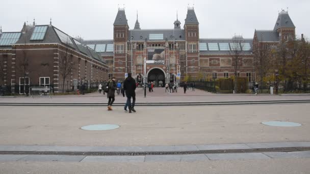 Rijksmuseum Görünüm Amsterdam Hollanda 2019 — Stok video