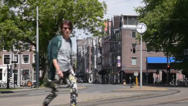 Blick Auf Die Utrechtsestraat Amsterdam Niederlande Mai 2020 — Stockvideo