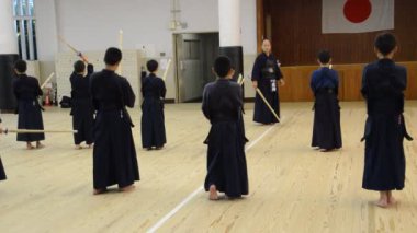 Genç Kendoka Shudokan Budocenter 'da Osaka Japonya 2016