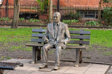 Alan Turing Memorial Monument At Manchester England 2019 clipart