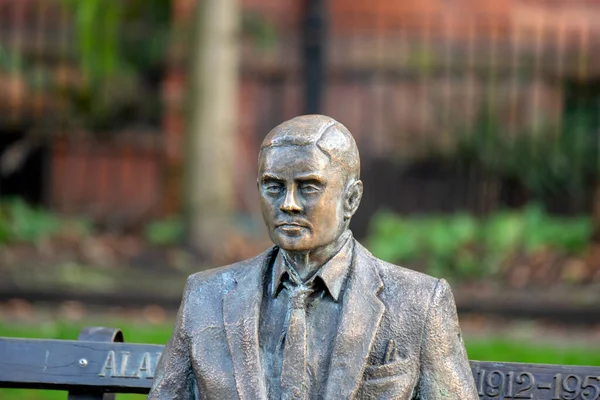 Alan Turing Memorial Monument Manchester England 2019 — Stock Photo, Image