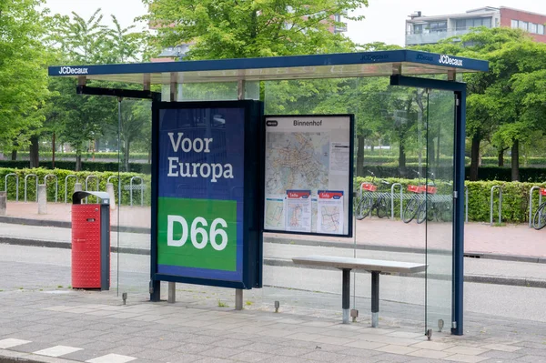 Panneau Publicitaire D66 Arrêt Bus Amstelveen Aux Pays Bas 2019 — Photo