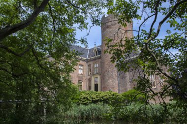 Hollanda 'daki Ağaçların Arkasındaki Loenersloot Kalesi 17-6-2020