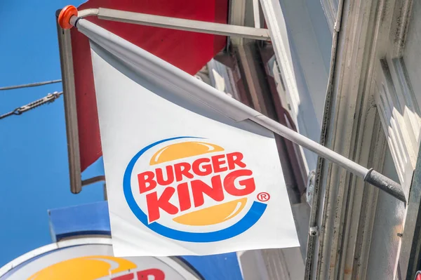 Burger King Flag Amsterdam Netherlands 2018 — стокове фото