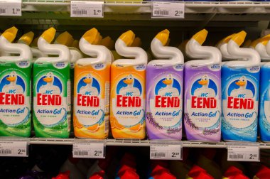 Amsterdam 'daki WC Eend Temizlik Ürünlerini Kapatın Hollanda 2019