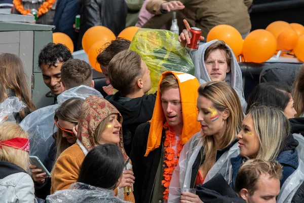 Crowd Boats Koningsdag Amsterdam Nederland 2019 — Stockfoto