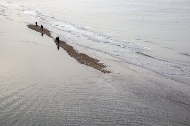 Lahey 'deki Karanlık Scheveningen Plajı Hollanda 28-12-2019