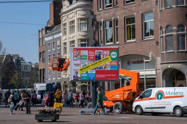 Munt Amsterdam 'daki Seçim Posterleri Hollanda 2019