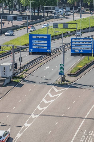 Ingång Och Utträde Ijtunnel Tunneln Amsterdam Nederländerna 2018 — Stockfoto