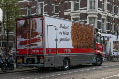 FEBO Şirketi Kamyonu Amsterdam 'da Hollanda 2019