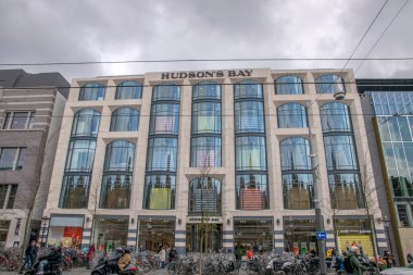 Front View Hudson Körfezi Rokin Amsterdam Hollanda 2019