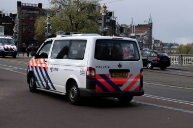 Blauwebrug Amsterdam Polis Arabası Hollanda 2019