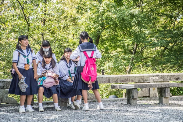 Alunas Templo Kiyomizudera Kyoto Japão 2015 — Fotografia de Stock