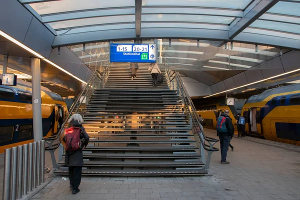Trappa Vid Centralstationen Utrecht Nederländerna 2019 — Stockfoto