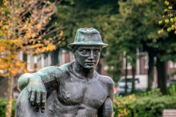 Statue Rustende Tuinder Amsterdam West Niederlande 2018 — Stockfoto