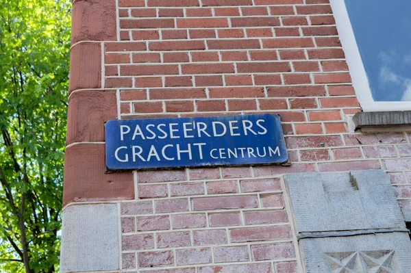 Street Sign Passeerdersgracht Amszterdamban Hollandia 2019 — Stock Fotó