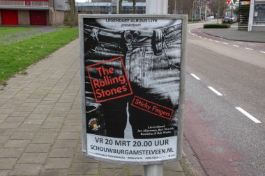 Billboard Rolling Stones Yapışkan Parmaklar Turu Amstelveen Hollanda 2020
