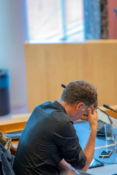 Gemeenteraadslid Flentge Raadszaal Gemeentehuis Amsterdam 2019 Open Voor Publiek — Stockfoto